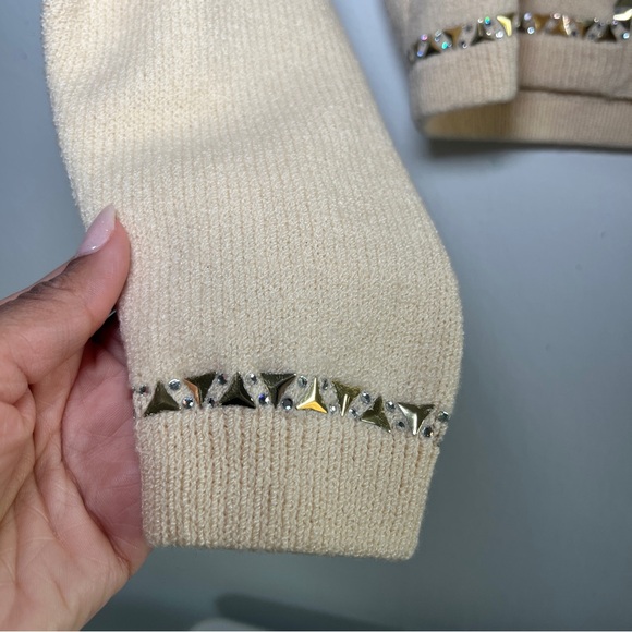 St. John gem studded cardigan sweater top - cropped Size 4 - Picture 3 of 11